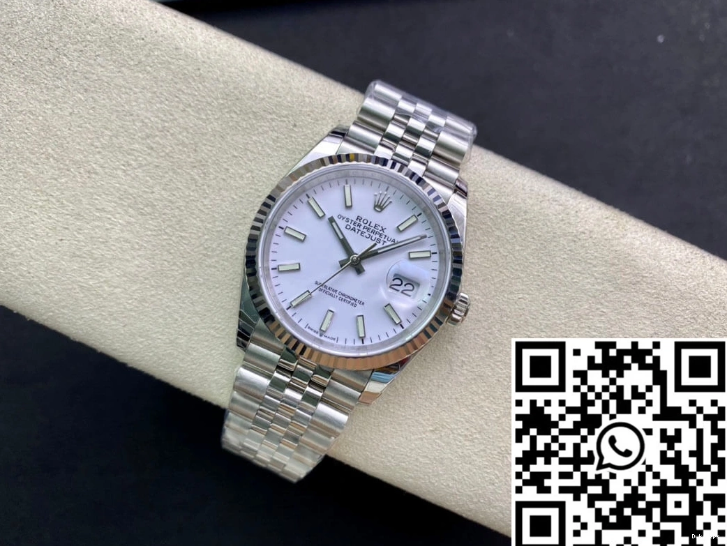 Factory Stainless Steel Dial Rolex White EW 36MM Datejust 0103